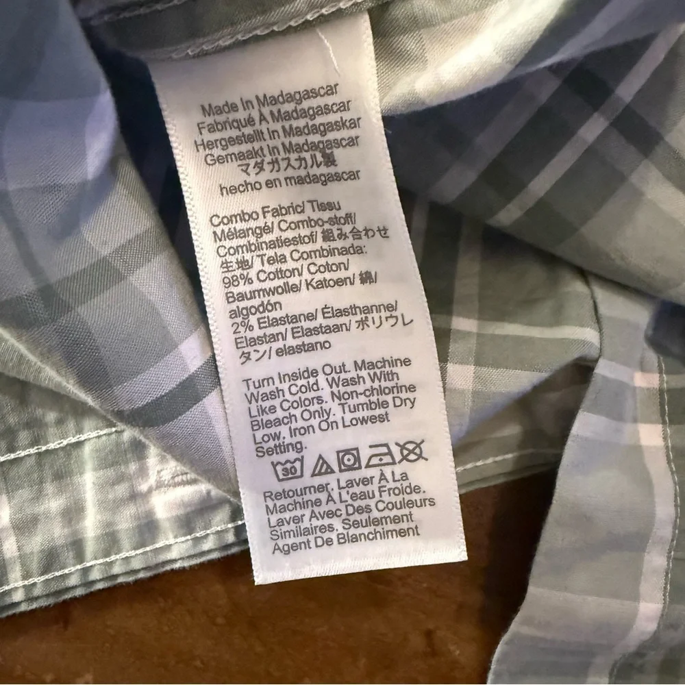 J. Crew Men's Light Green Plaid Button Down Shirt